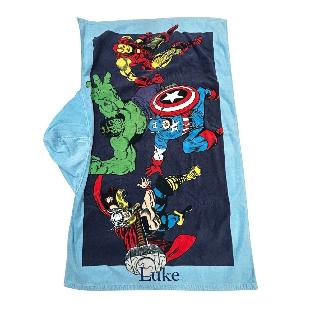 Pottery Barn Kids Marvel Avengers Hooded Towel Luke Thor Hulk‎ Iron Man